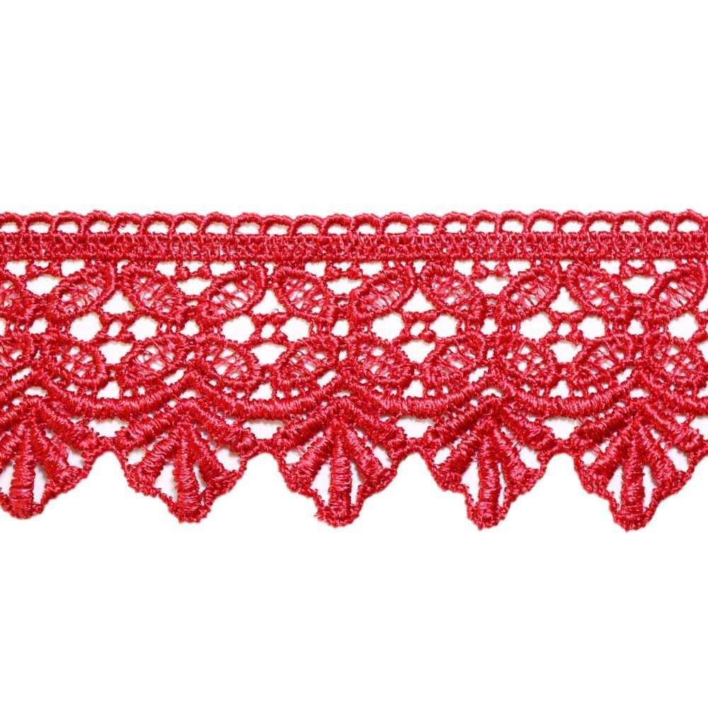 Кружево плетеное, ш. 5,9 см, бордовый