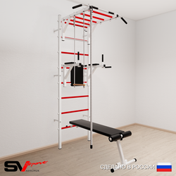 Шведская стенка Sv Sport усиленная 656 (Турник рукоход/Брусья/Скамья/Канат/Трапеция)