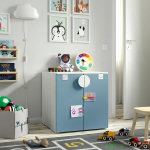 Тумба - IKEA SMÅSTAD / PLATSA /SMАSTAD / СМОСТАД/ ПЛАТСА ИКЕА, 63х60 см, белый/голубой