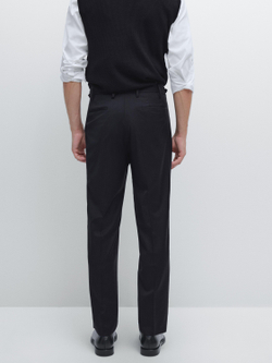 Massimo Dutti Брюки из шерстяной смеси, темно-синий
