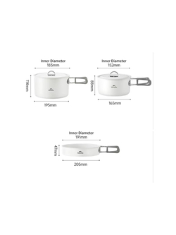 Набор посуды Naturehike туристический 3 предмета, керамическое покрытие