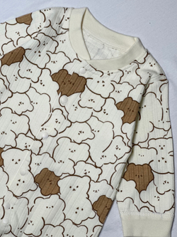 Комбинезон на кнопках Контурные Мишки в рубчик