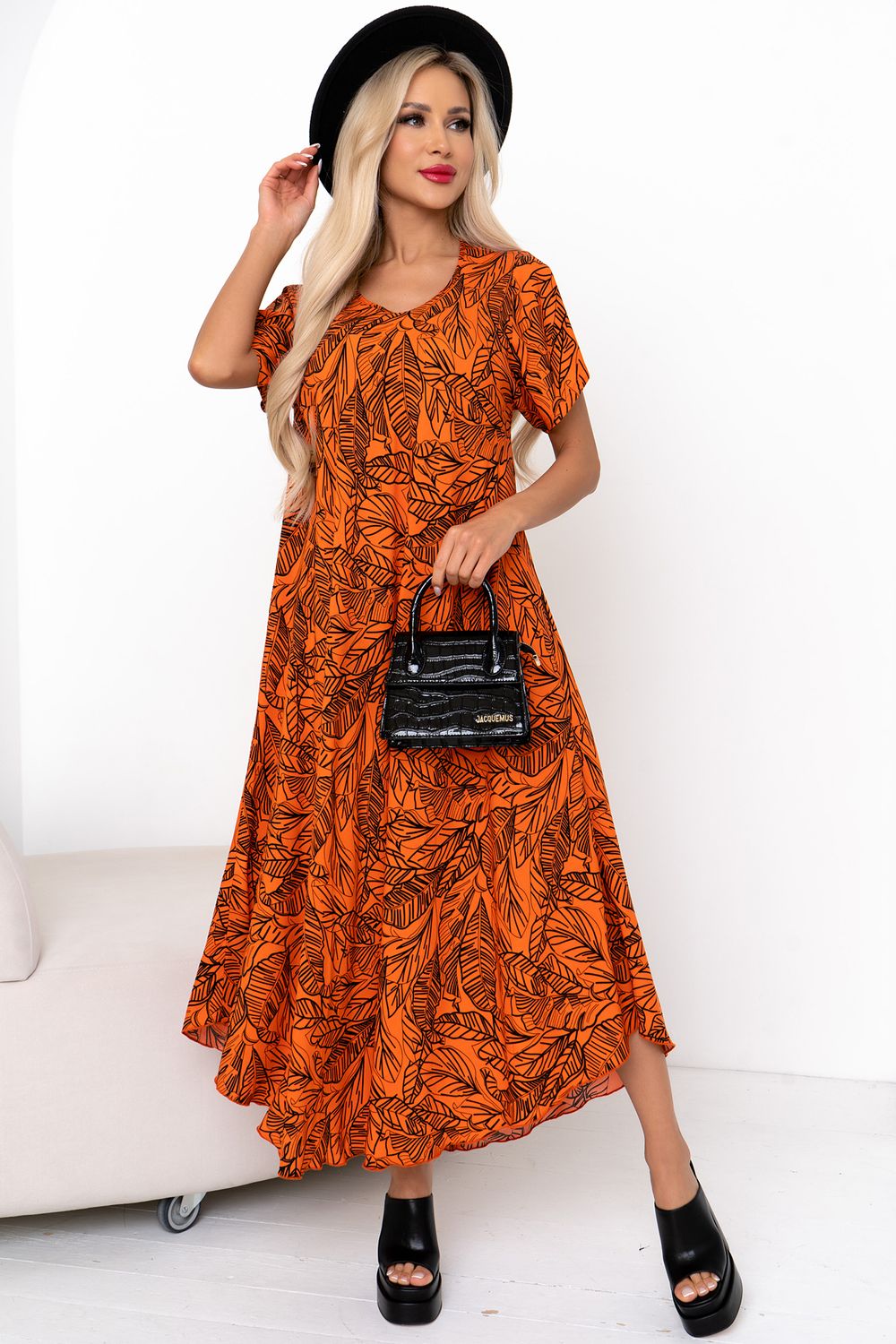 Платье Магия лета (оранжевый)-54р-р Р11-867/28 Nikol