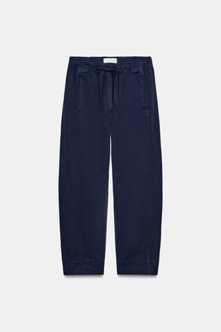 ZARA БРЮКИ С ЭЛАСТИЧНЫМ ПОЯСОМ, МОРСКОЙ СИНИЙ