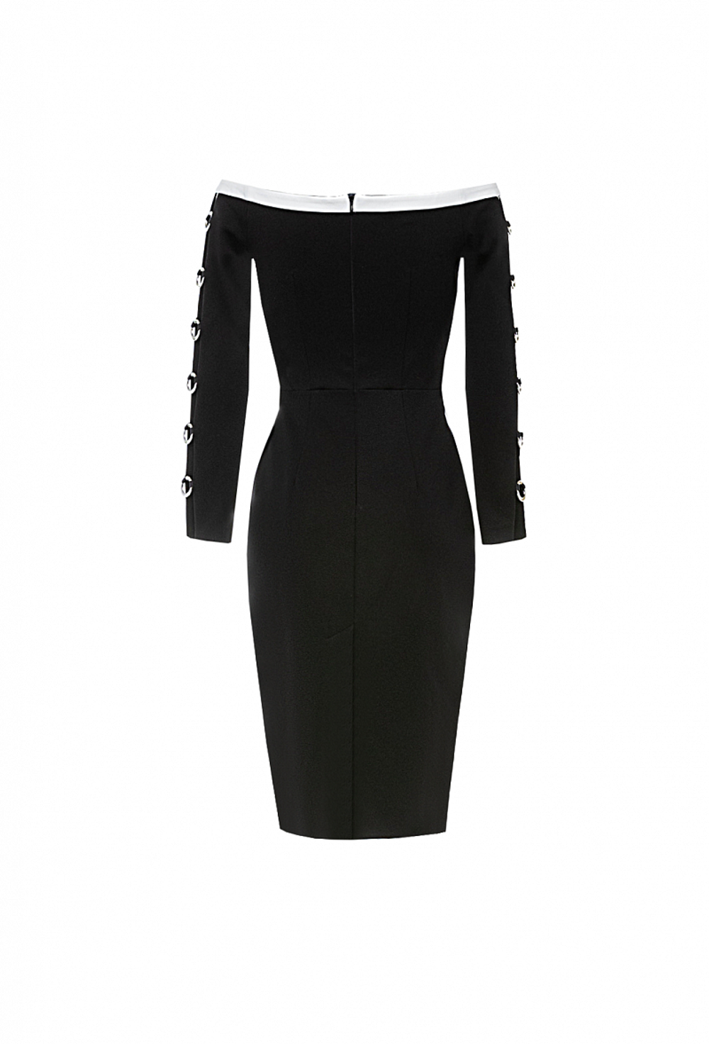 Трикотажное платье-футляр черное 01-02-23 SS