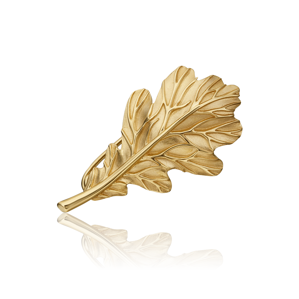 Брошь «Лист дуба» из лимонного золота Артикул: 04-0226-00-000-1130-02