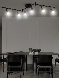 Люстра потолочная трековый светильник на кухню потолочный, люстра черная для гостиной, GU10