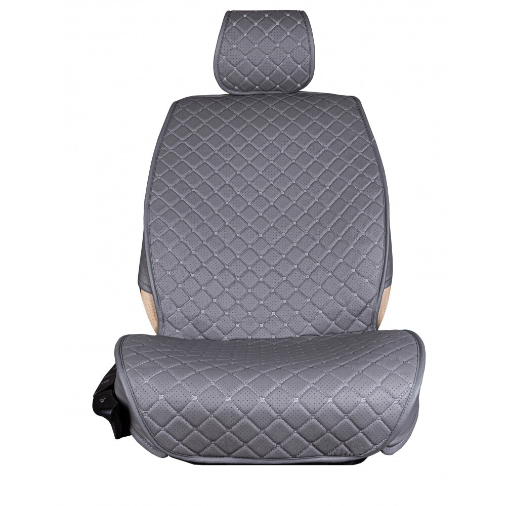 Накидки сидений ПОЛНЫЙ Coolpart MAXIMAL (кт11пр) - JJ-30-GREY - Эко-кожа Квадрат серый/ шов серый