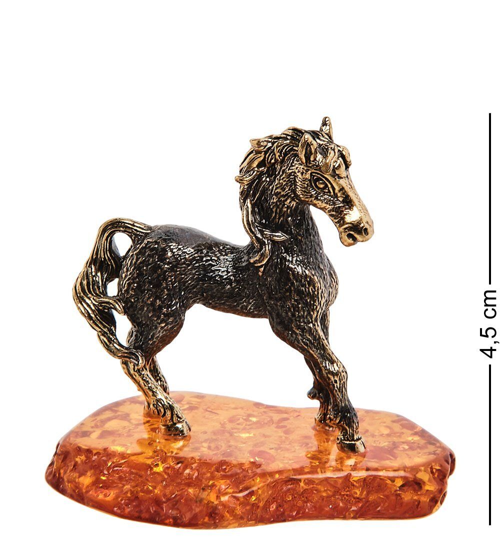 Народные промыслы AM-3031 Фигурка «Лошадь Радуга» (латунь, янтарь)