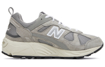 New Balance NB 878 retro gray fabric, artificial leather, shock absorption, non-slip, wear-resistant, mid-top casual running shoes for men and women, the same gray