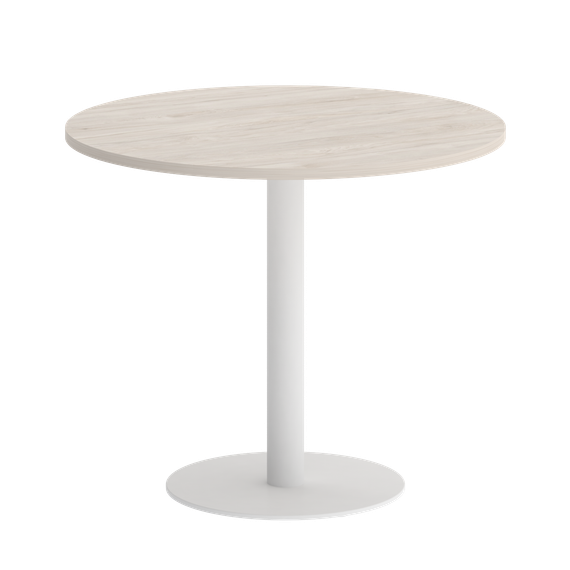 Home Office Стол круглый VR.SP-5-90.1 Денвер Светлый/Металл Белый 900*900*753