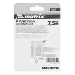 Рулетка Magnetic,7,5 м х 25 мм,магнитный зацеп Matrix
