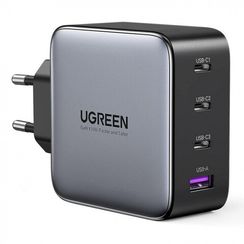 Сетевое зарядное устройство Ugreen CD226 USB-A + 3 x USB-C 100W GaN (90575) серый космос