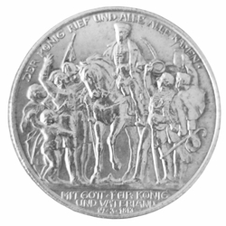 Монета 2 марки 1913 "100 лет объявлению войны против Франции"