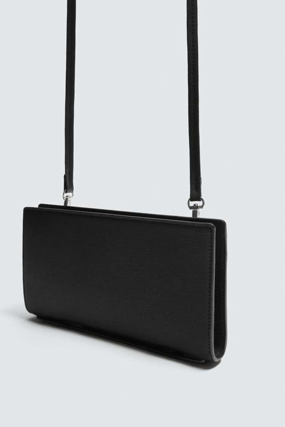 ZARA КОШЕЛЕК-КЛАТЧ XL С ТЕКСТУРОЙ, ЧЕРНЫЙ