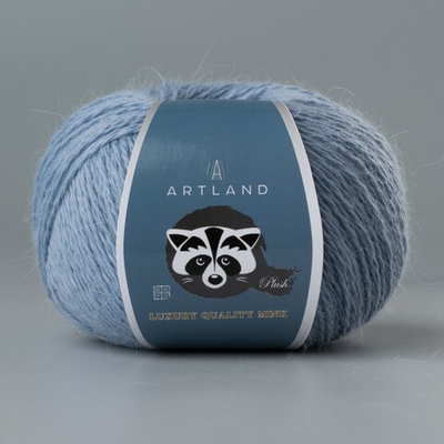 Пряжа "Норка" длинноворсовая Luxury, пух норки-70 % нейлон-30 %, т.голубой