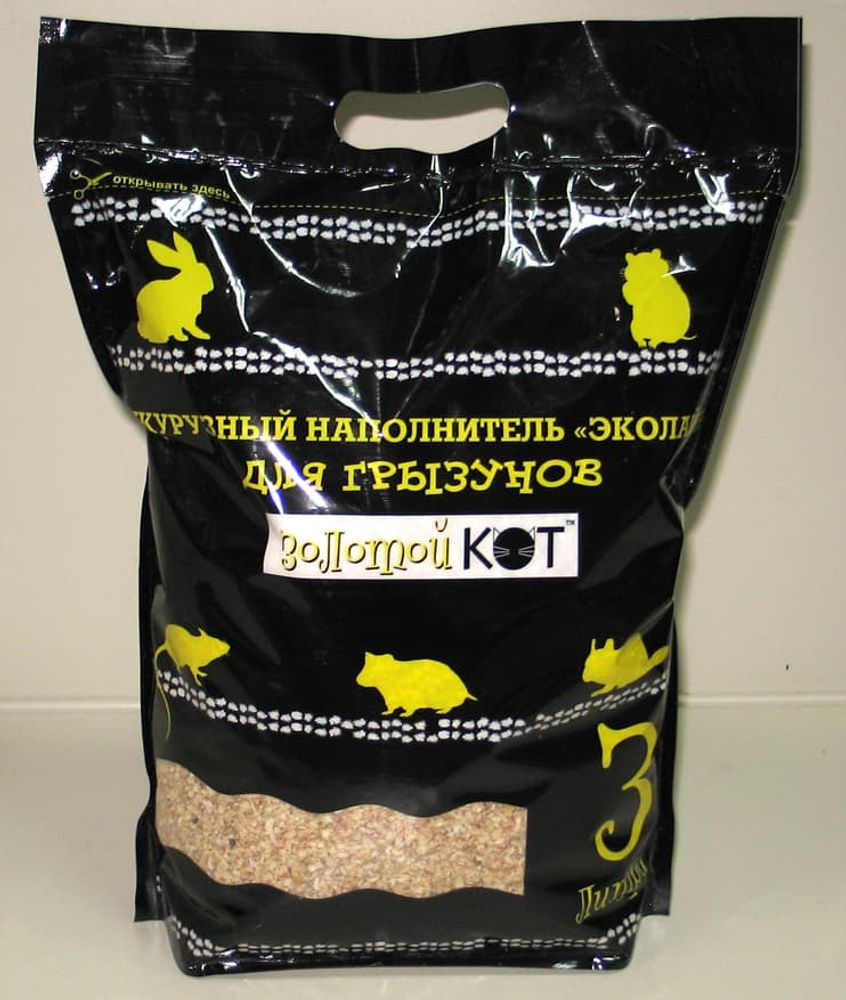 ЗОЛОТОЙ КОТ наполнитель кукурузный Дробленый мелкая фракция 3л