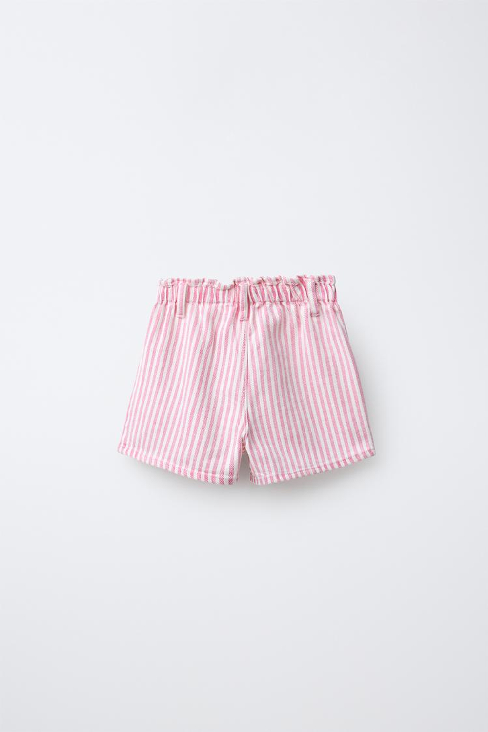 ZARA ШОРТЫ ИЗ САРЖИ В ПОЛОСКУ С КАРМАНАМИ «СЕРДЦЕ», КРАСНЫЙ