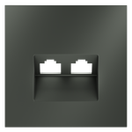 Накладка для розетки компьютерной двойной RJ45+RJ45 кат.6, S70 (титан)