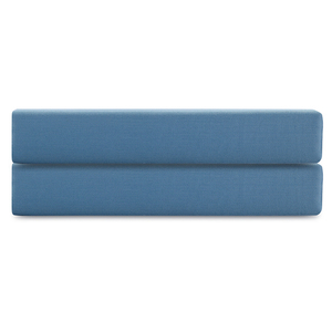 Простыня на резинке из премиального сатина джинсово-синего цвета из коллекции essential,  160х200х30