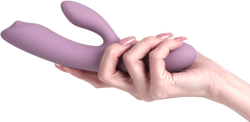Сиреневый интерактивный вибратор-кролик Trysta Neo с шариком для зоны G - 18,4 см.