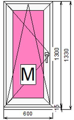 Пластиковое окно 1300 х 600 ТермА Эко + Москитная сетка