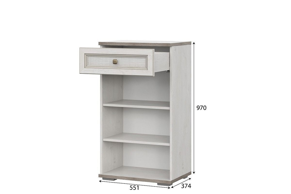 Прихожая с зеркалом комплект мебели Сосна Санторини светлый 235х60х223 см