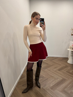 Юбка трикотажная плиссе красный