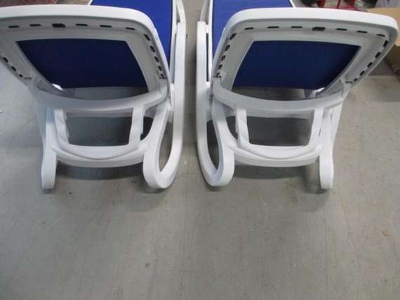 Шезлонг Alfa белый/синий