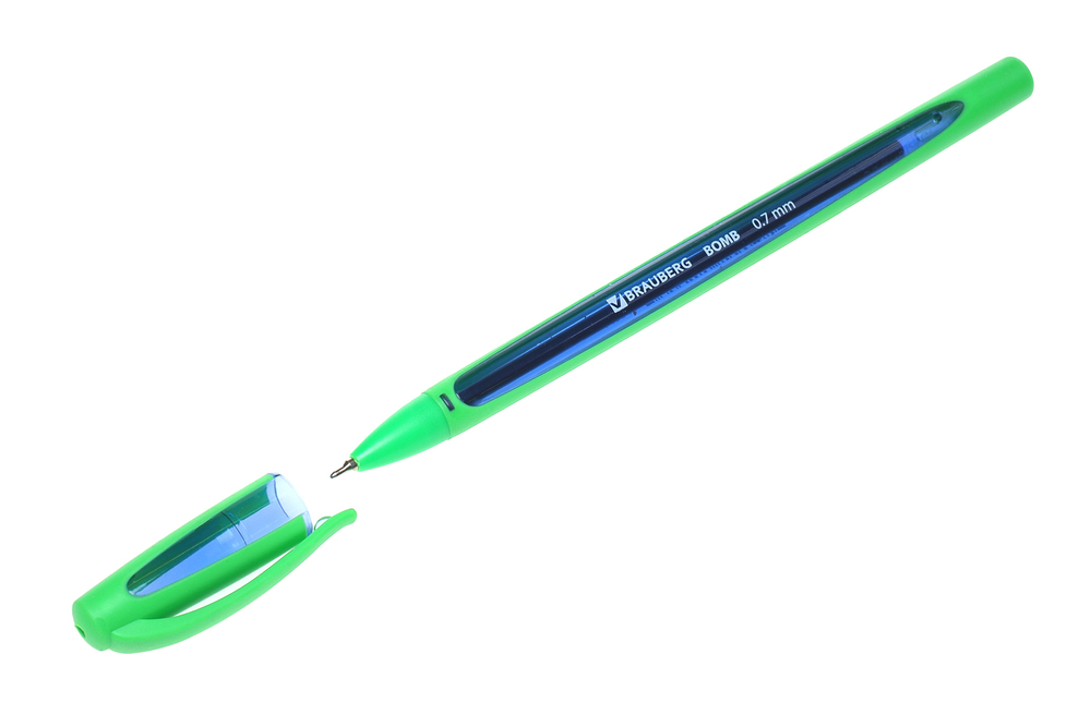Ручка шариковая "Bomb GT Color" Brauberg синяя 0.7мм корпус ассорти прорезиненный чернила на масляной основе