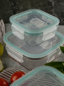Контейнеры для еды стеклянные, 320 мл 2 шт, 500 мл 1 шт