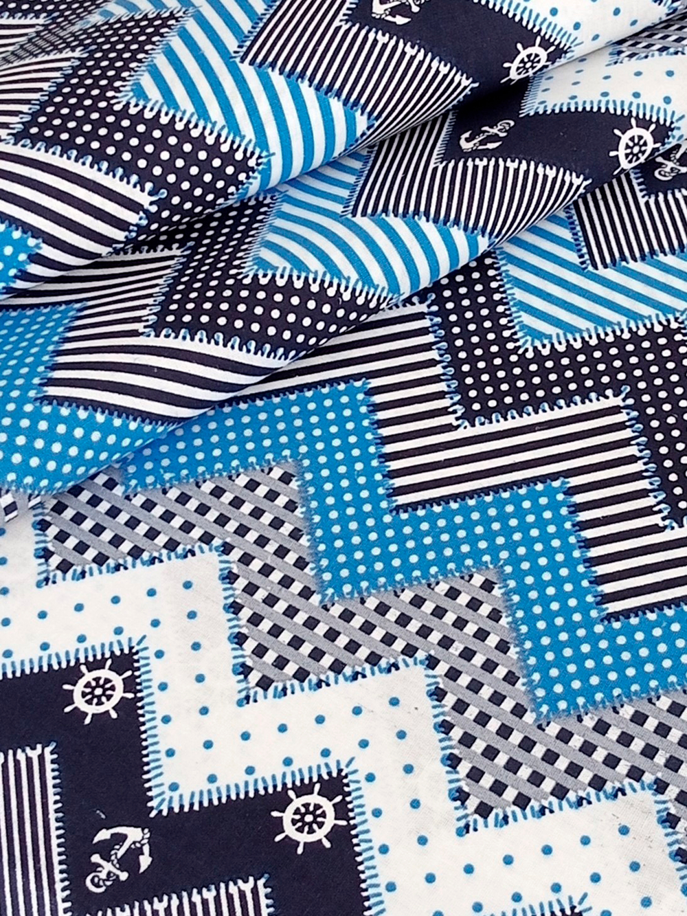 Ткань бязь плательная, рис. "Морской", ширина 150 см, арт. 106