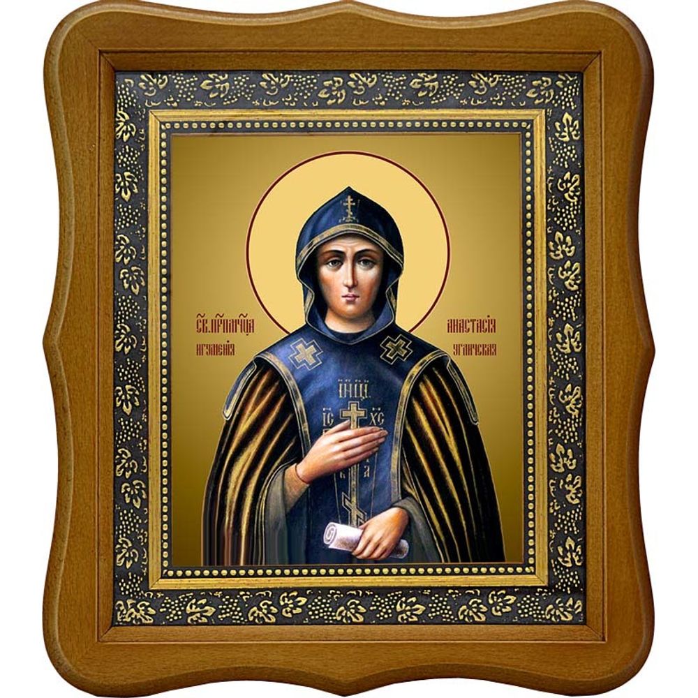 Анастасия Угличская, преподобномученица, игумения. Икона на холсте.