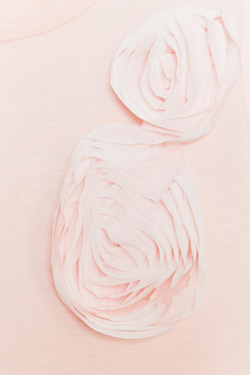 ZARA ФУТБОЛКА С РОЗАМИ, РОЗОВЫЙ