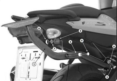 Крепёжные системы Kappa для кофров мотоцикла BMW F 800S (с 2006 г.)