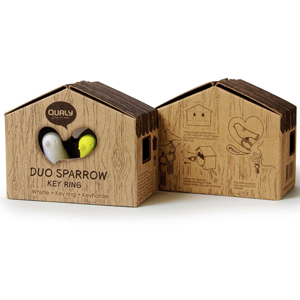 Держатель для ключей duo sparrow, белый/желтый