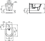 Подвесное биде с отверстием под смеситель Ideal Standars CONNECT AIR E0266V3