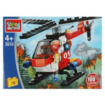Конструктор пластмассовый 78эл. "Пожарный вертолет" 3610-KK (Город мастеров)