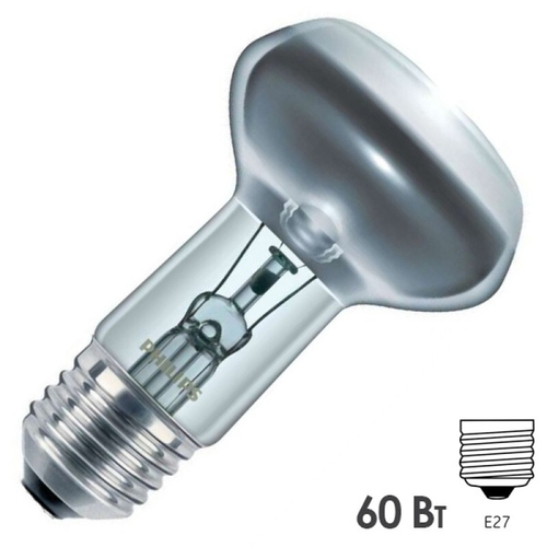 Лампа накал. E27 60W Reflector PHILIPS