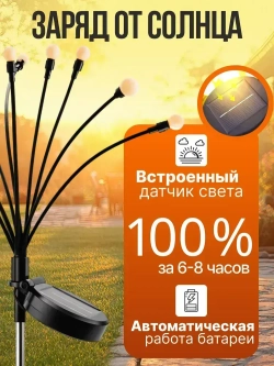 Садовые светильники на солнечных батареях / Фонарики садовые на солнечных батареях 2шт G-secret