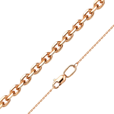 Цепь из красного золота с алмазной гранью (плетение «Якорное»)