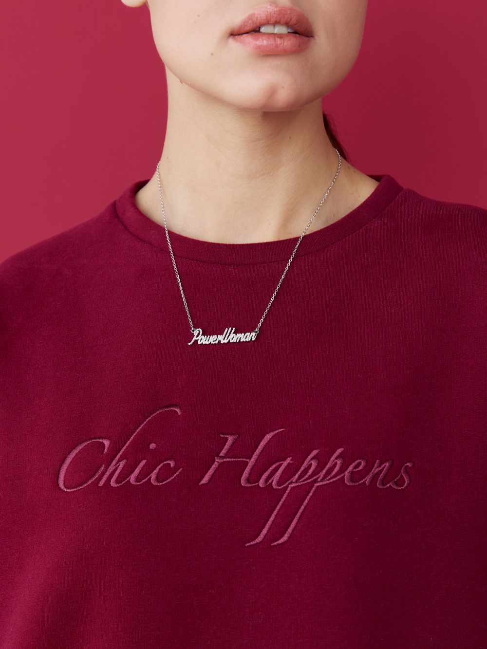 СВИТШОТ CHIC HAPPENS BORDO
