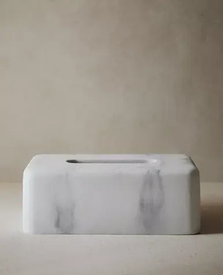 ZARA HOME КОРОБКА ДЛЯ САЛФЕТОК С МРАМОРНЫМ УЗОРОМ, СЕРЫЙ