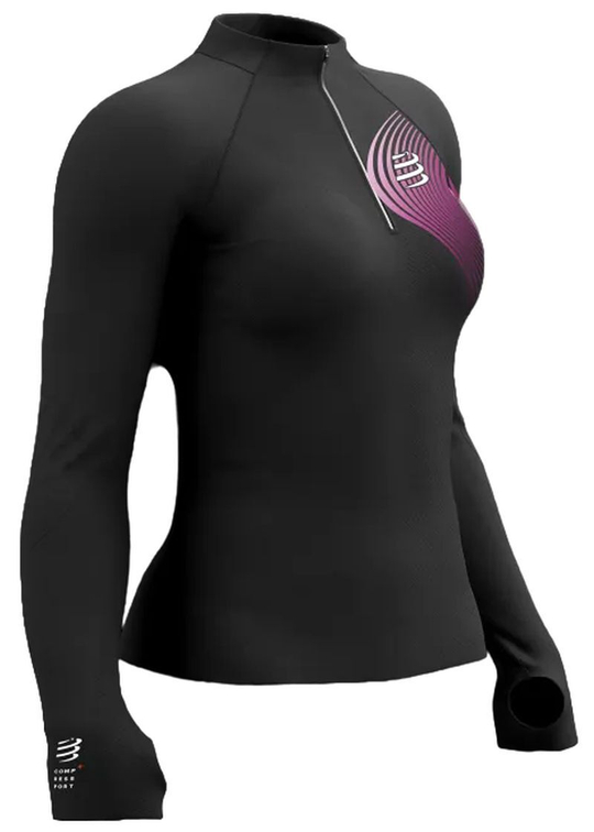 Женская теннисная футболка (dł. Рукава) Compressport Winter бег Postural Long Sleeve Top - серый