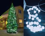 уличная гирлянда на елку мультишарики "Каскад" холодный белый