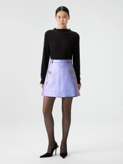 Юбка мини из денима с вышивкой OLA OLA