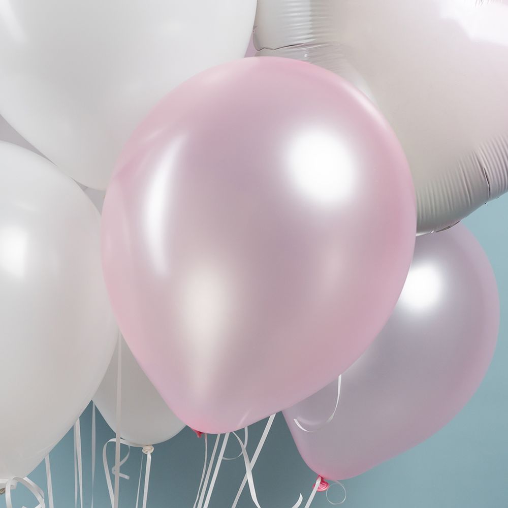 Шар (12''/30 см) Ярко-розовый, металлик, 100 шт.