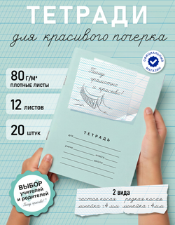 Набор тетрадей "Пишу грамотно и красиво", 12 л, 20 шт