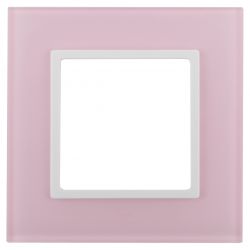 14-5101-30 ЭРА Рамка на 1 пост, стекло, Эра Elegance, розовый+бел