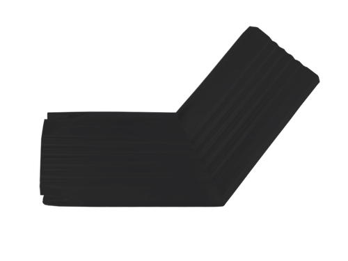 Колено трубы гофрированное боковое левое Vortex Lite 76х102мм Matt RAL 9005 черный